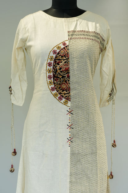 White Thread Work Anarkali