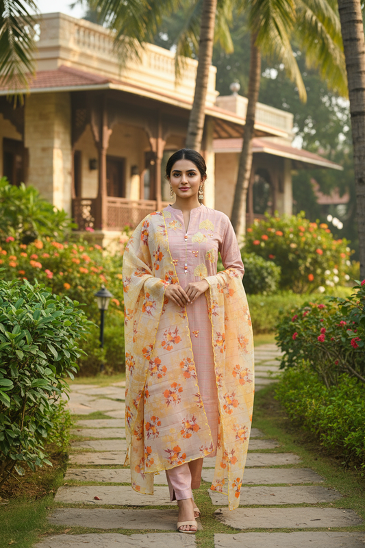 Kiran Embroidered Kurta and Dupatta