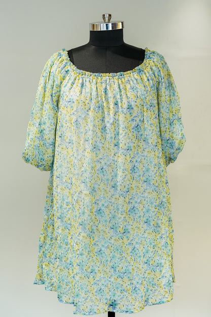 Green Short Printed Dress