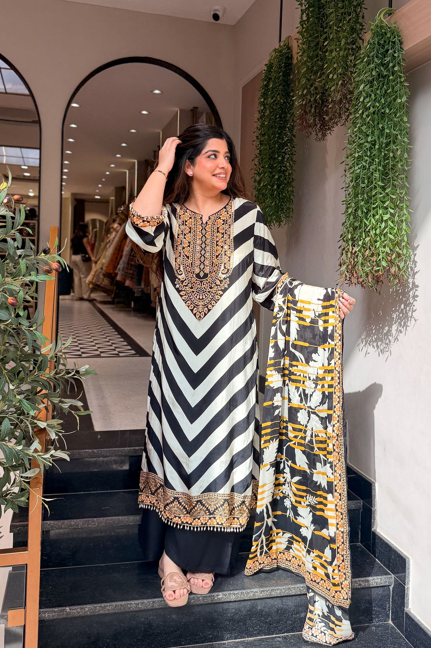 Aranya Embroidered & Printed Suit Set
