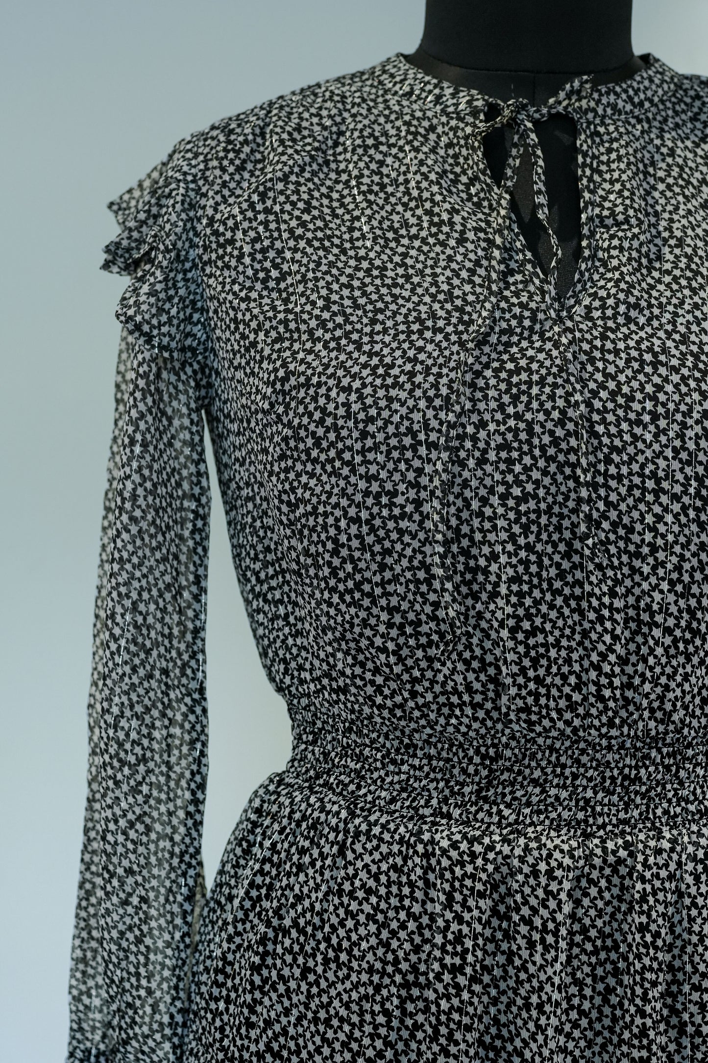 Black Printed Short Dress