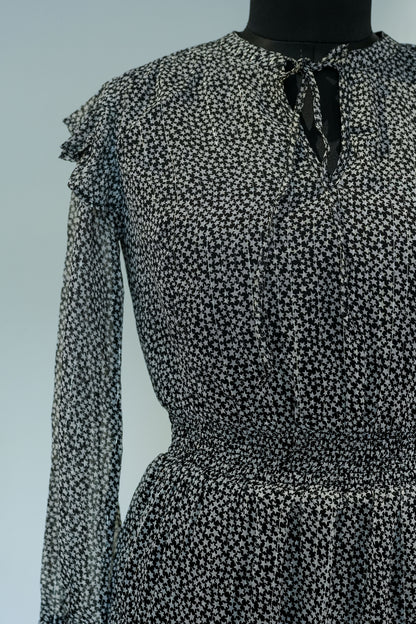 Black Printed Short Dress