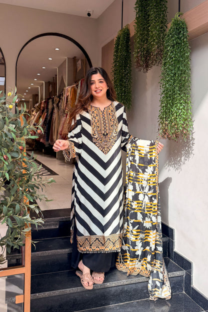 Aranya Embroidered & Printed Suit Set