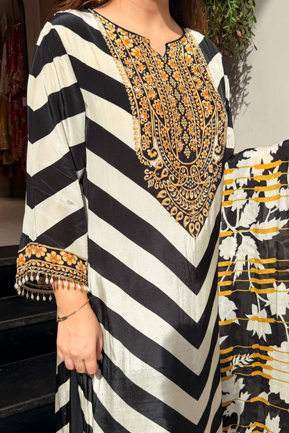 Aranya Embroidered & Printed Suit Set