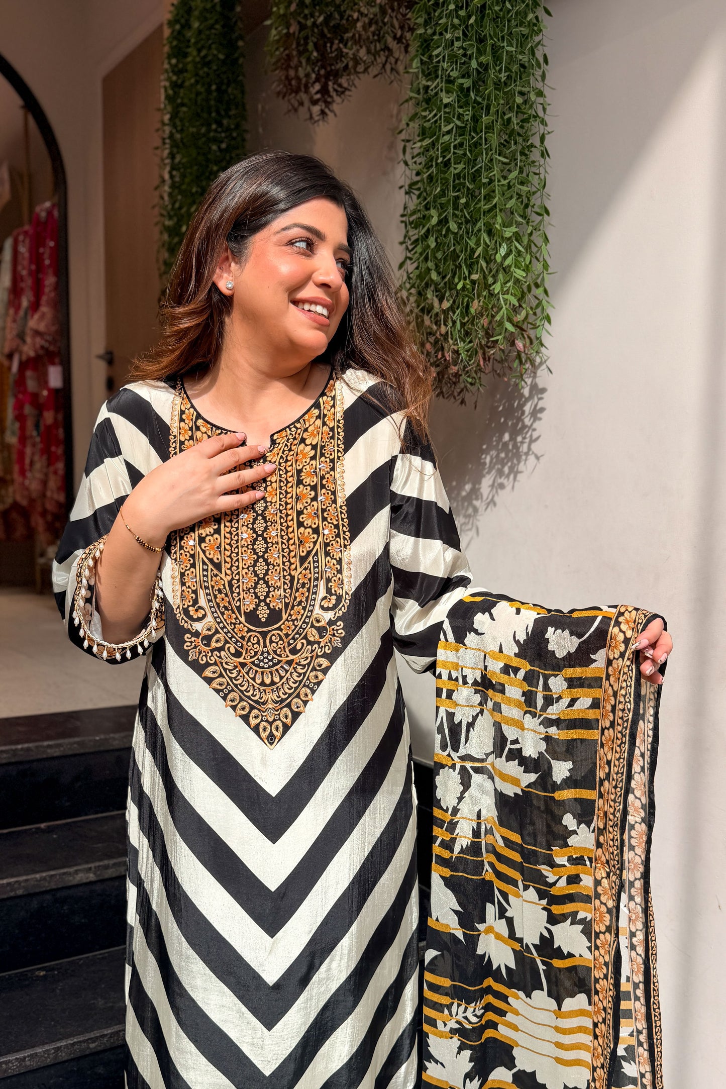 Aranya Embroidered & Printed Suit Set