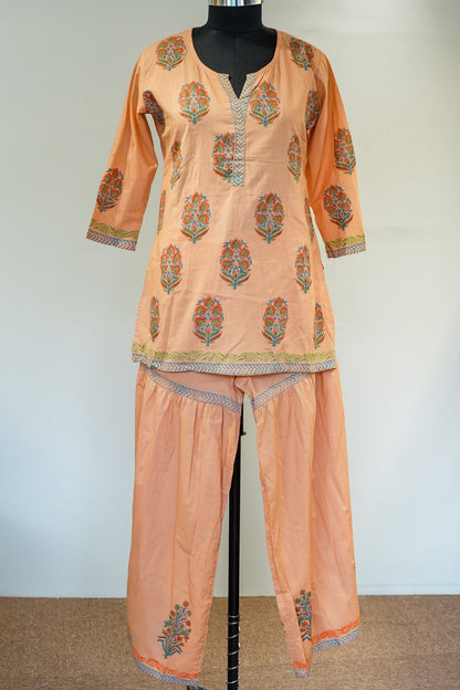 Peach Printed Co ord Set