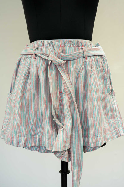 Front Knot Striped Shorts
