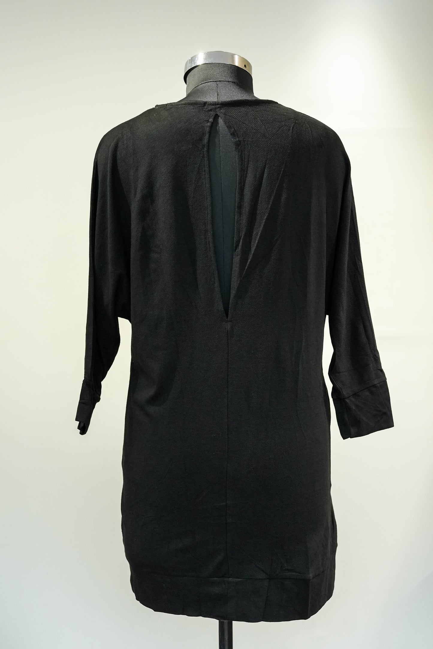 Long Black Cotton Sweatshirt
