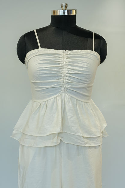 White Peplum Co ord Set