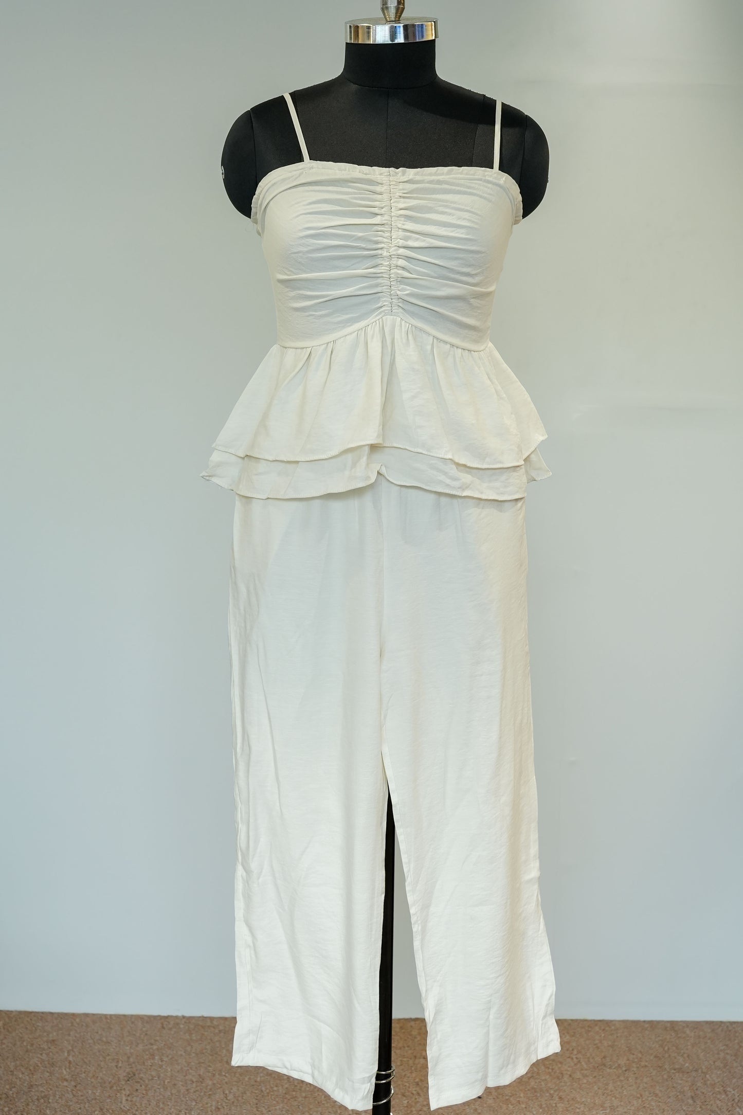 White Peplum Co ord Set