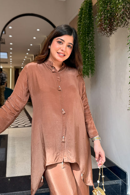 Urva Embroidered Sleeves Cord Set