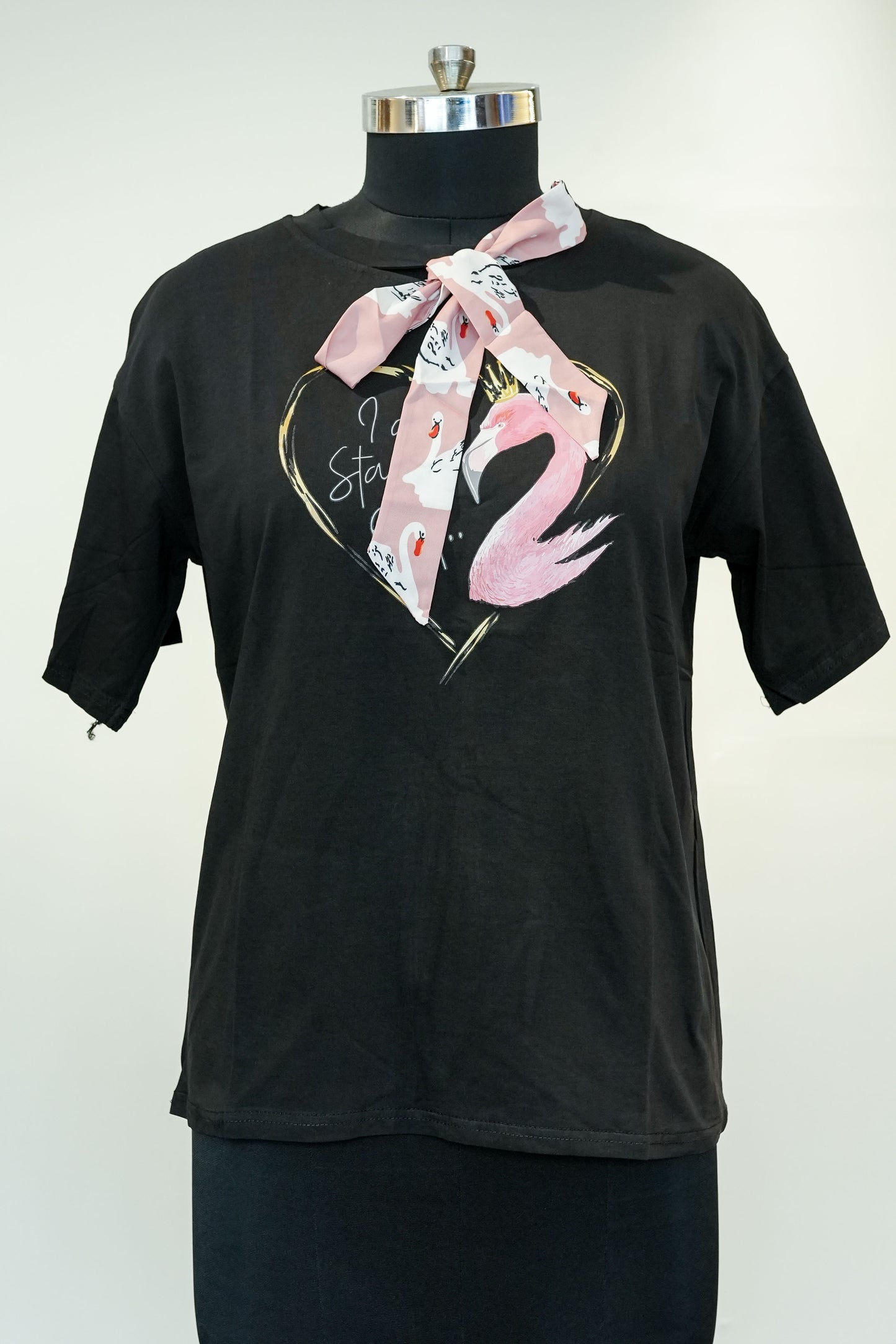 Printed Ribbon Detailing Tshirt