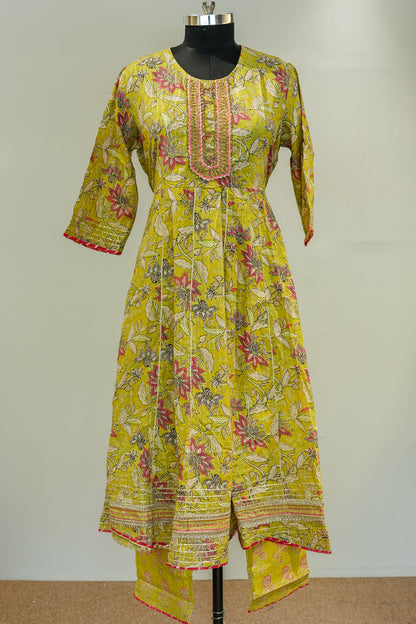 Sabha Floral Printed Anarkali Suit Set