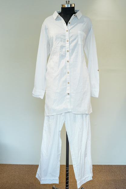 White Long Co ord Set
