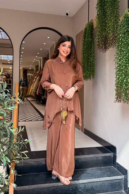 Urva Embroidered Sleeves Cord Set