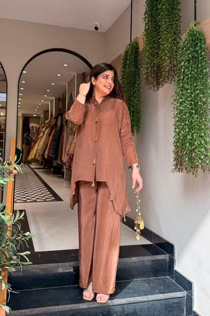 Urva Embroidered Sleeves Cord Set