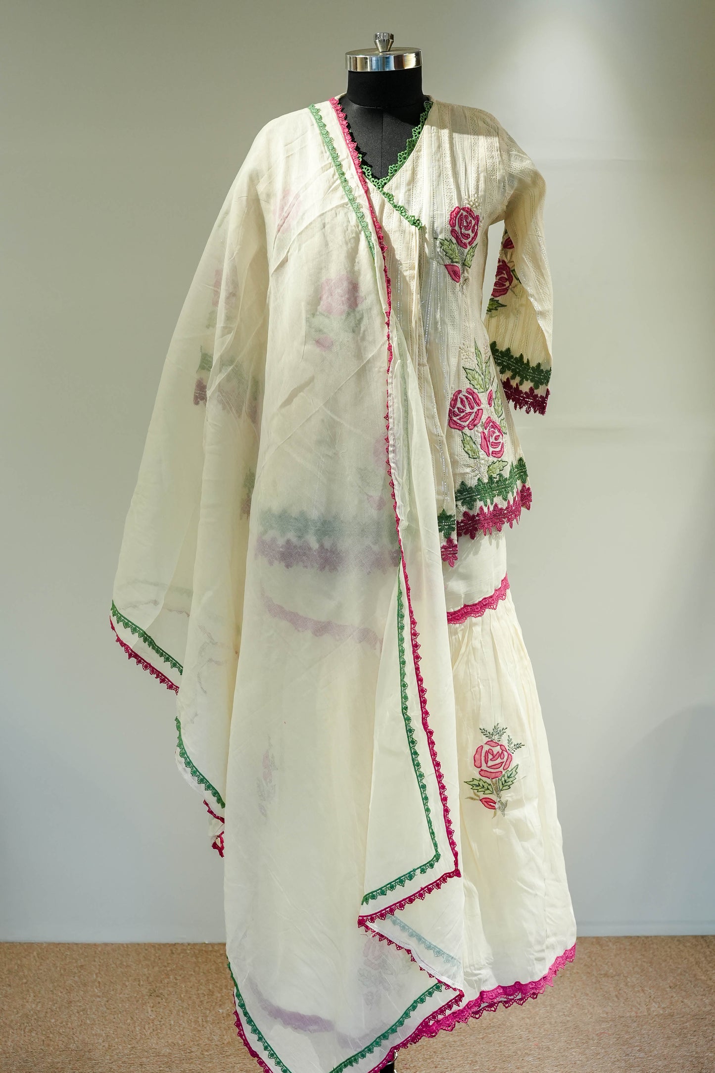 Nehran Off White Sharara Suit Set