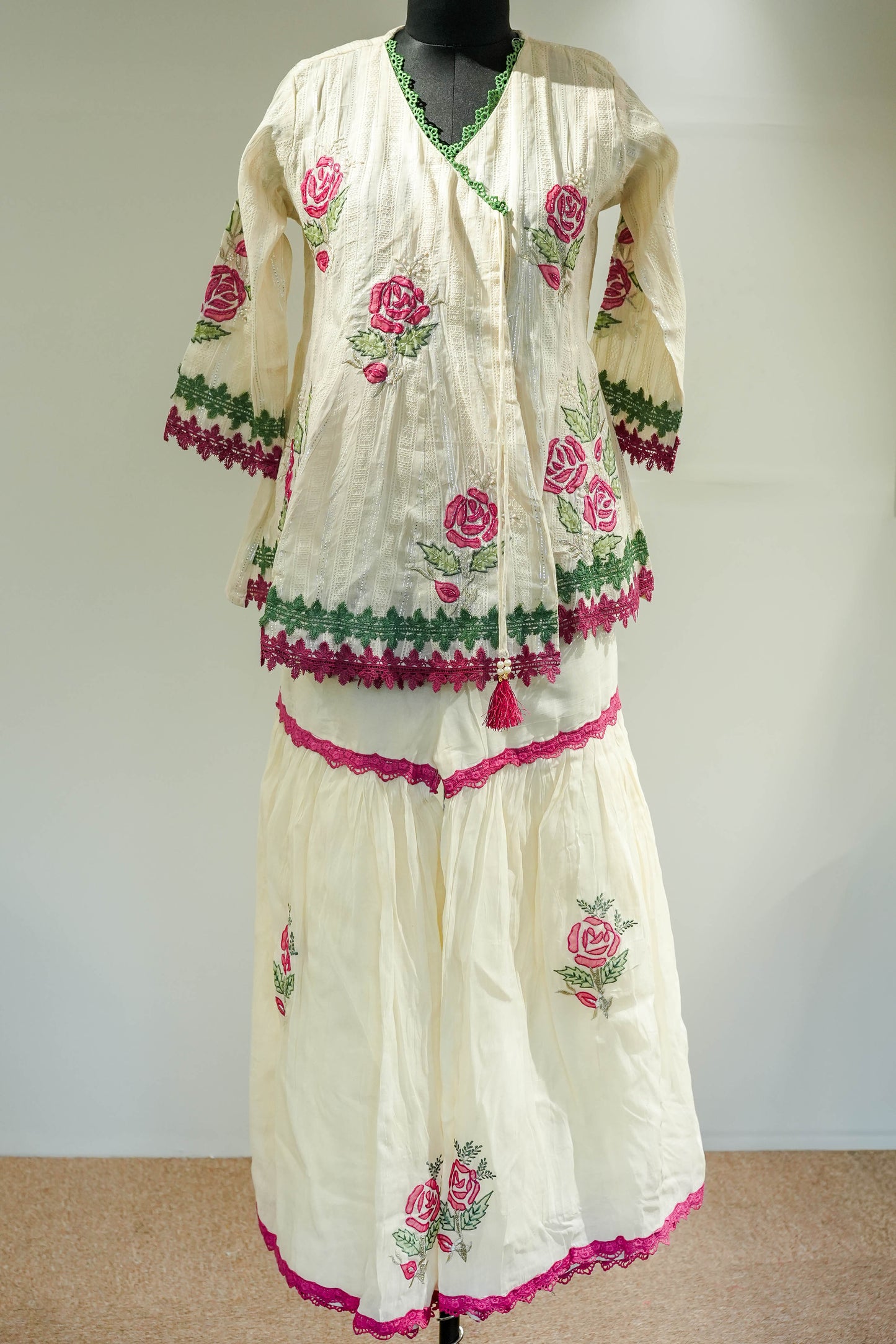 Nehran Off White Sharara Suit Set