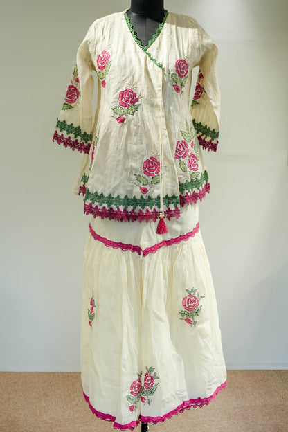 Nehran Off White Sharara Suit Set
