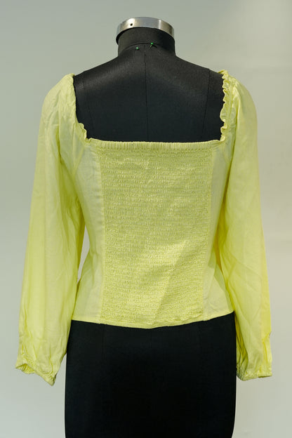 Lime Yellow Full Sleeves Top