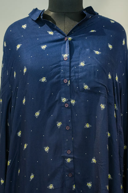 Royal Blue Printed Shirt