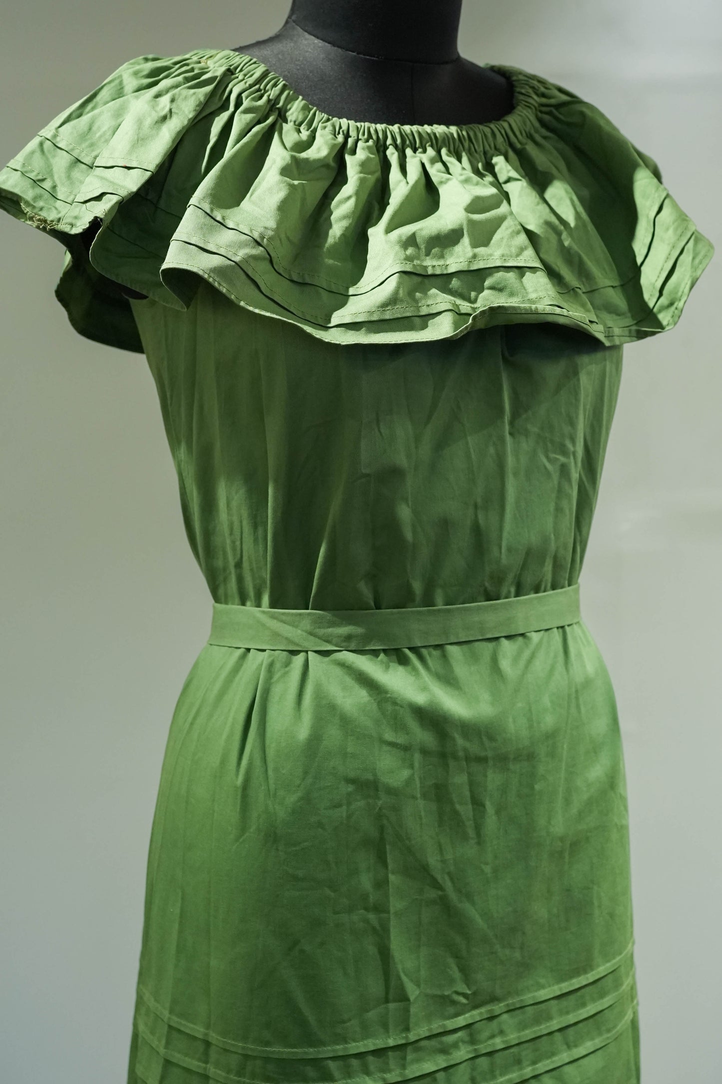 Olive Green Off Shoulder Dress