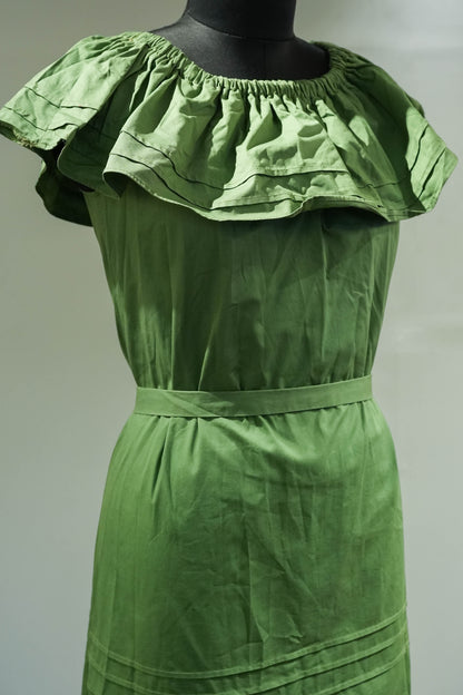 Olive Green Off Shoulder Dress