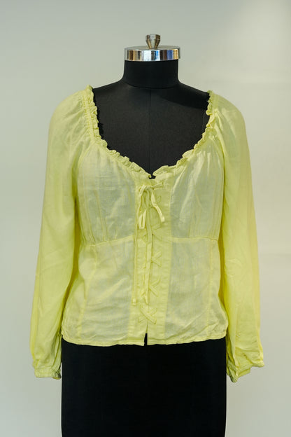 Lime Yellow Full Sleeves Top