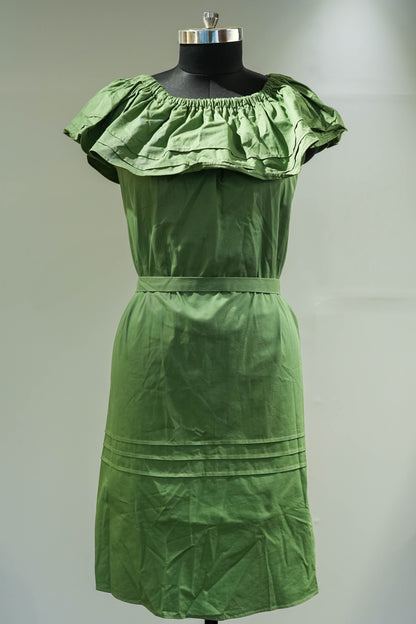 Olive Green Off Shoulder Dress