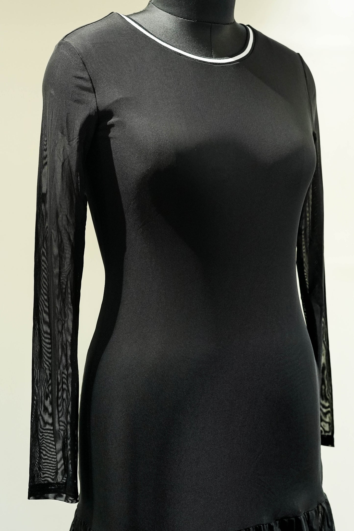 Black Sheer Ruffle Dress