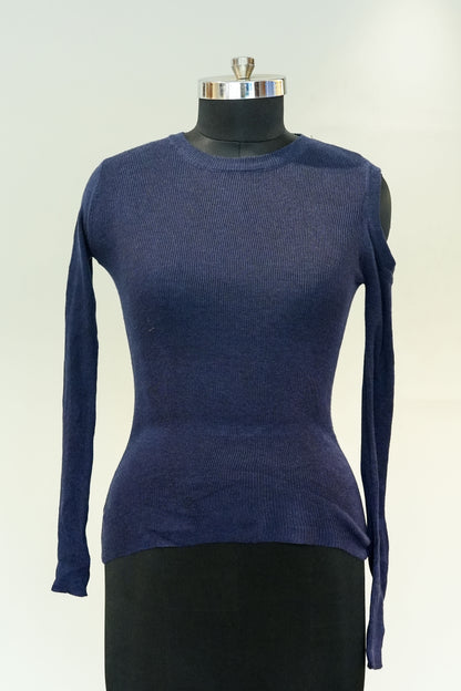 Cut-Out Sleeve Knit Top
