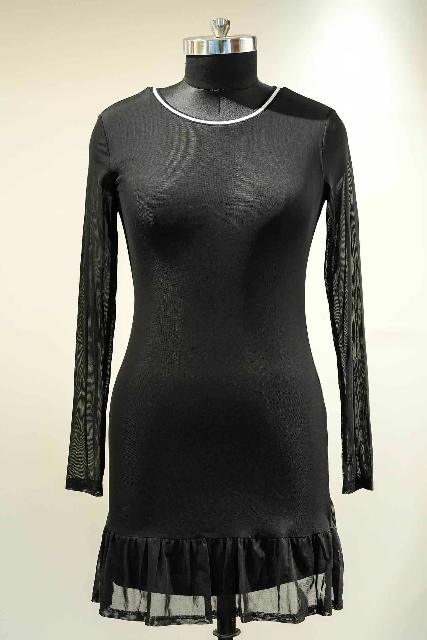 Black Sheer Ruffle Dress