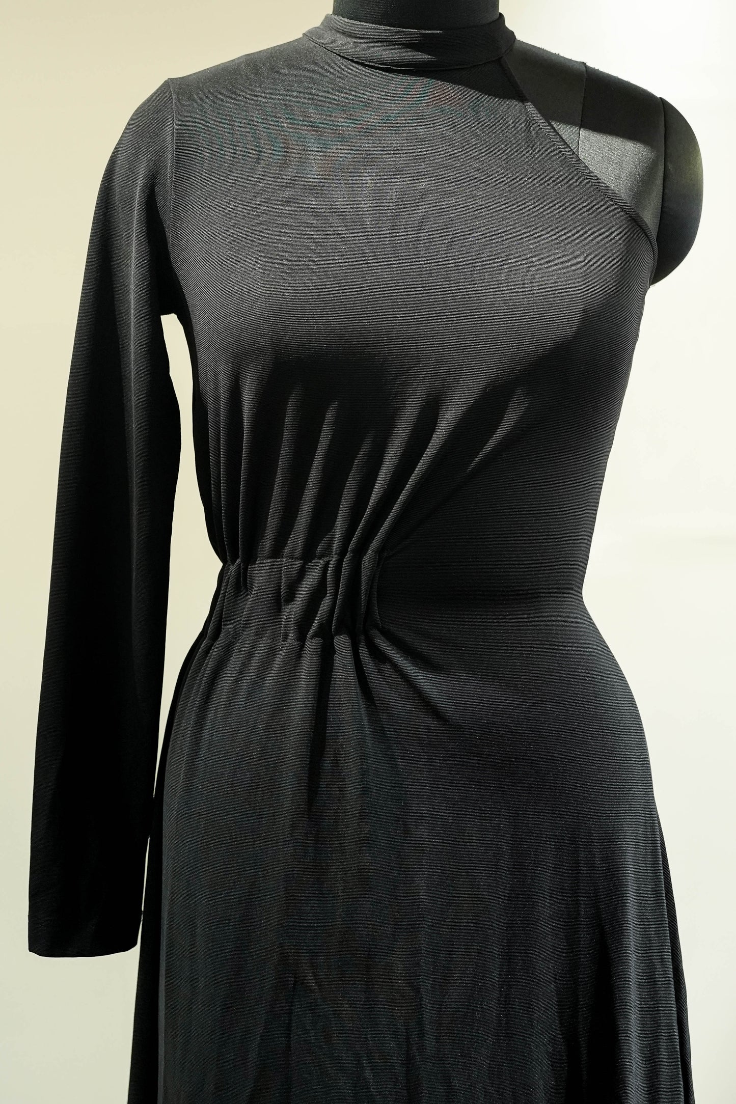 Black One Shoulder High Low Dress