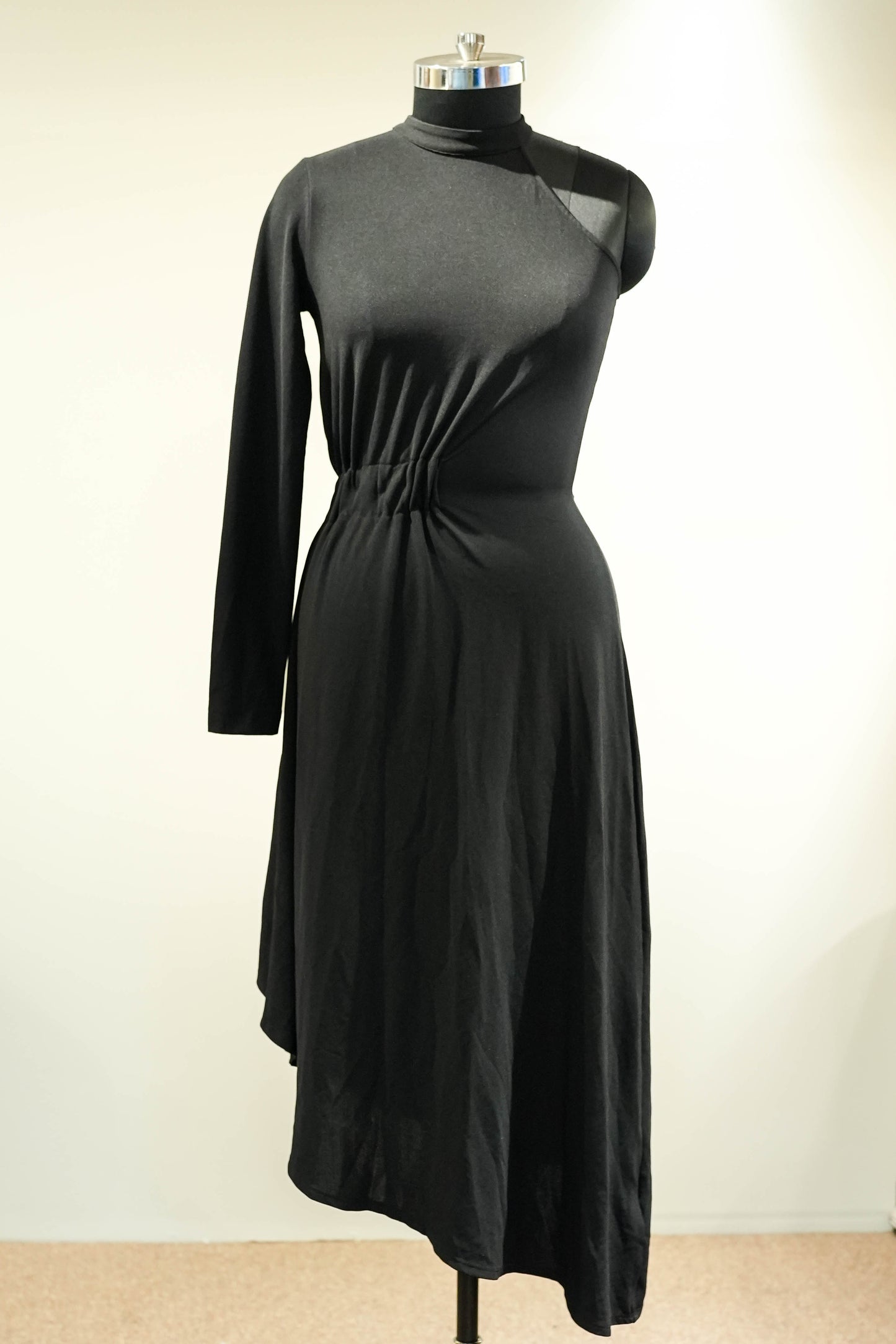 Black One Shoulder High Low Dress
