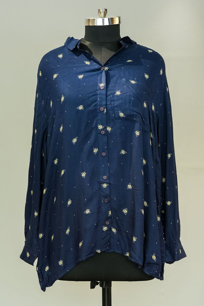 Royal Blue Printed Shirt