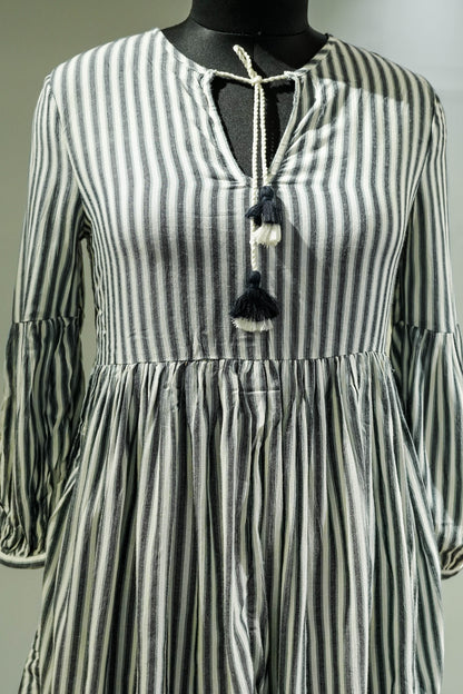 White Grey Short Kurti