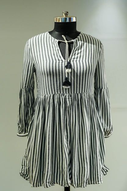 White Grey Short Kurti