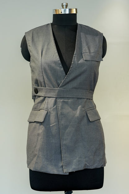 Grey Front Pocket Vest
