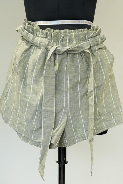 Green Striped Shorts