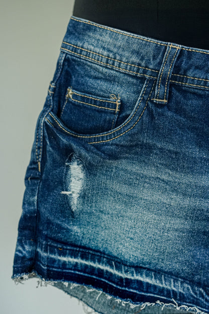 Dark Blue Denim Shorts