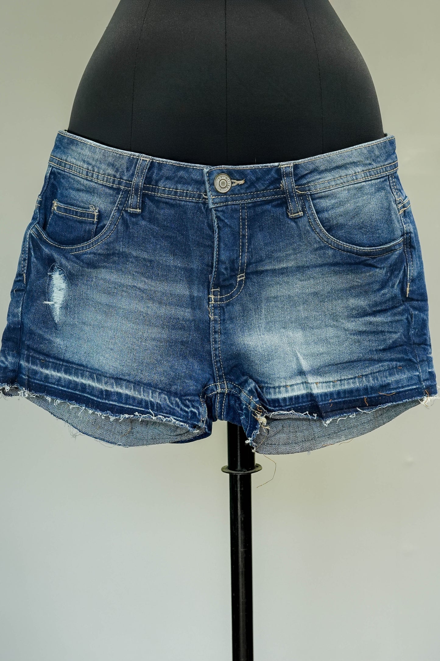 Dark Blue Denim Shorts