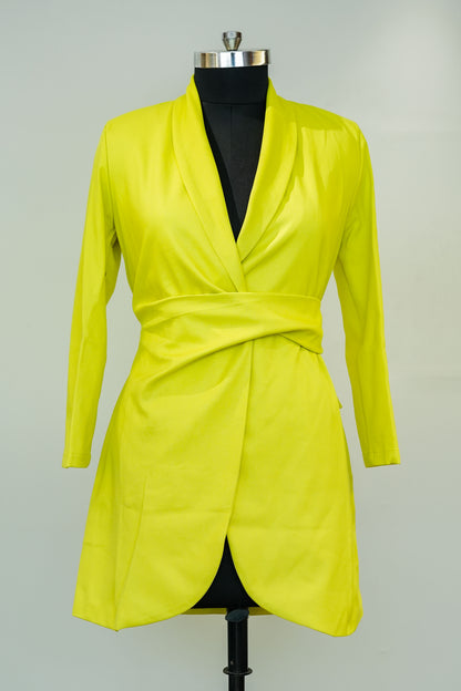 Neon Green Blazer Dress