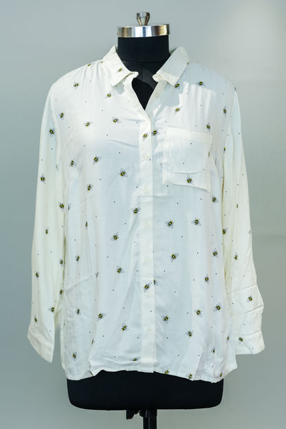 White Printed Shirt