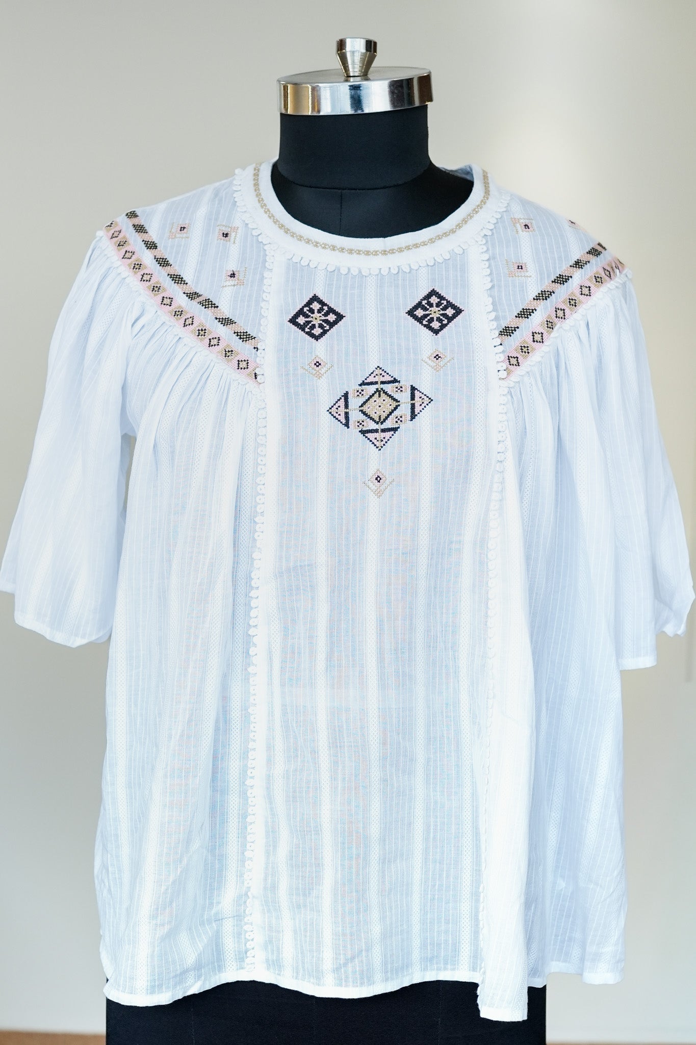 White Embroidered Top