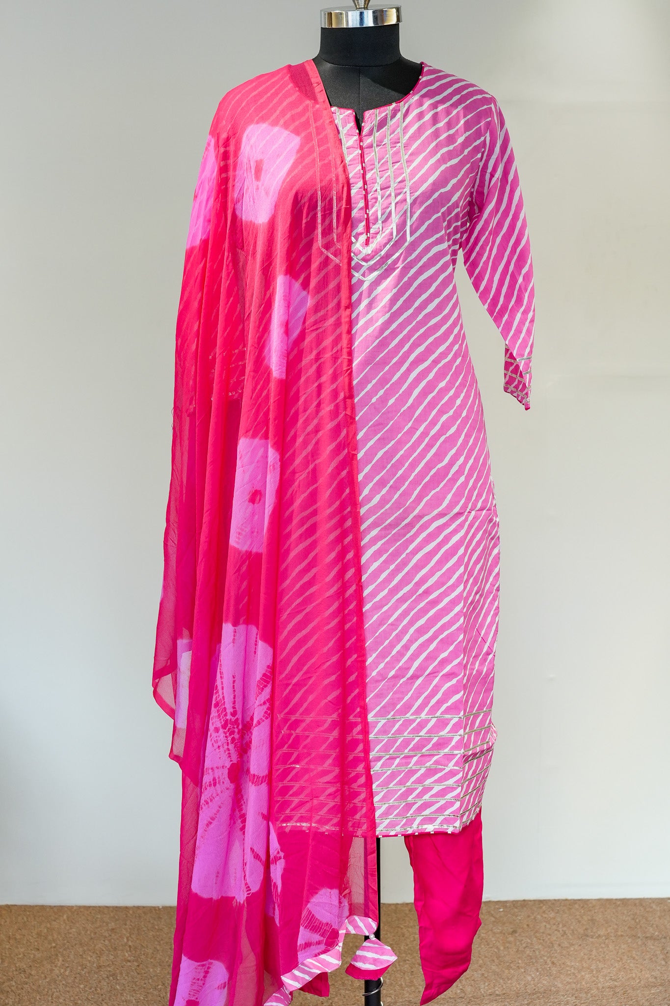 Devi Pink Printed Suit Set