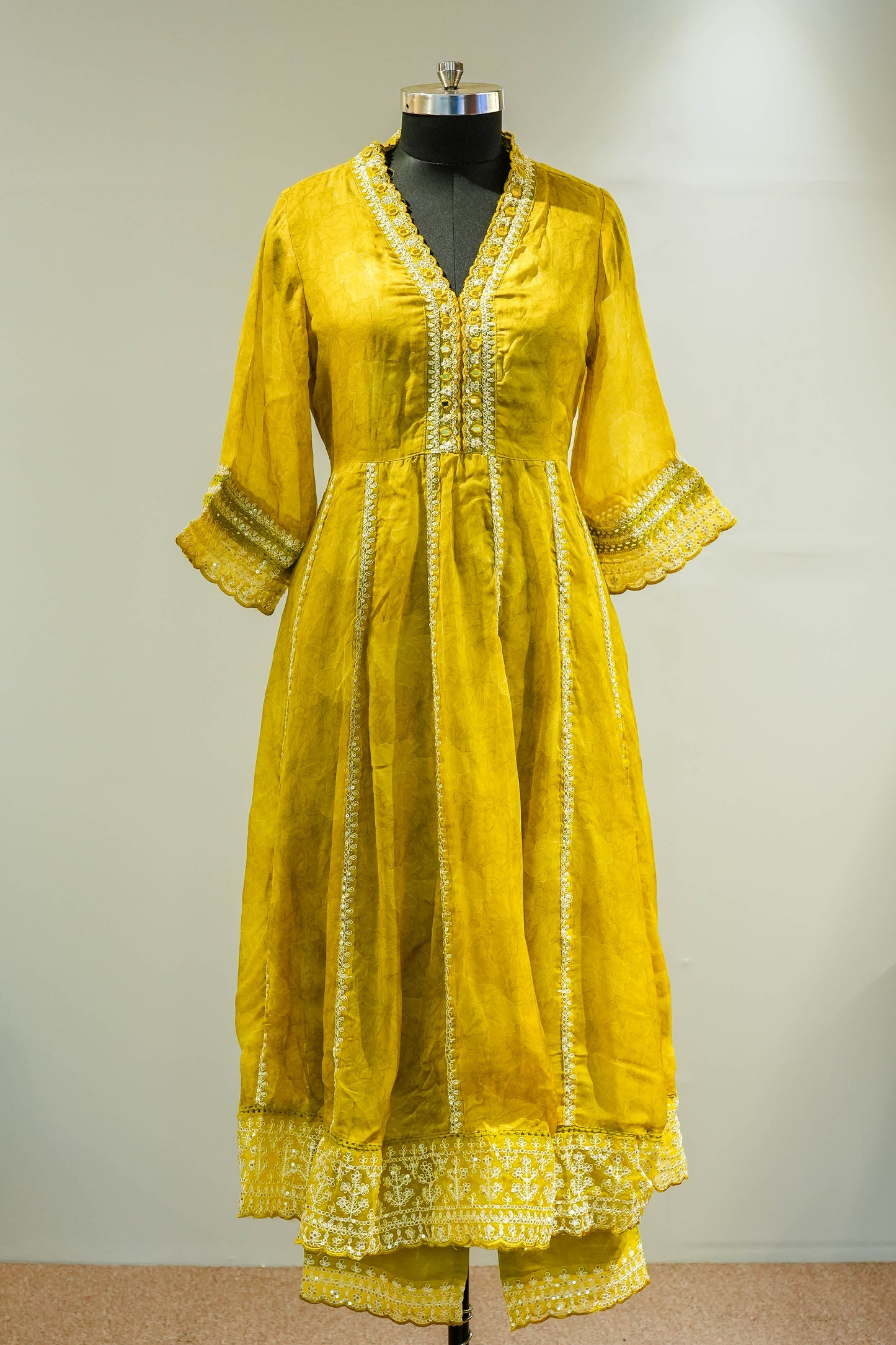 Akira Schiffli Work Anarkali Suit Set