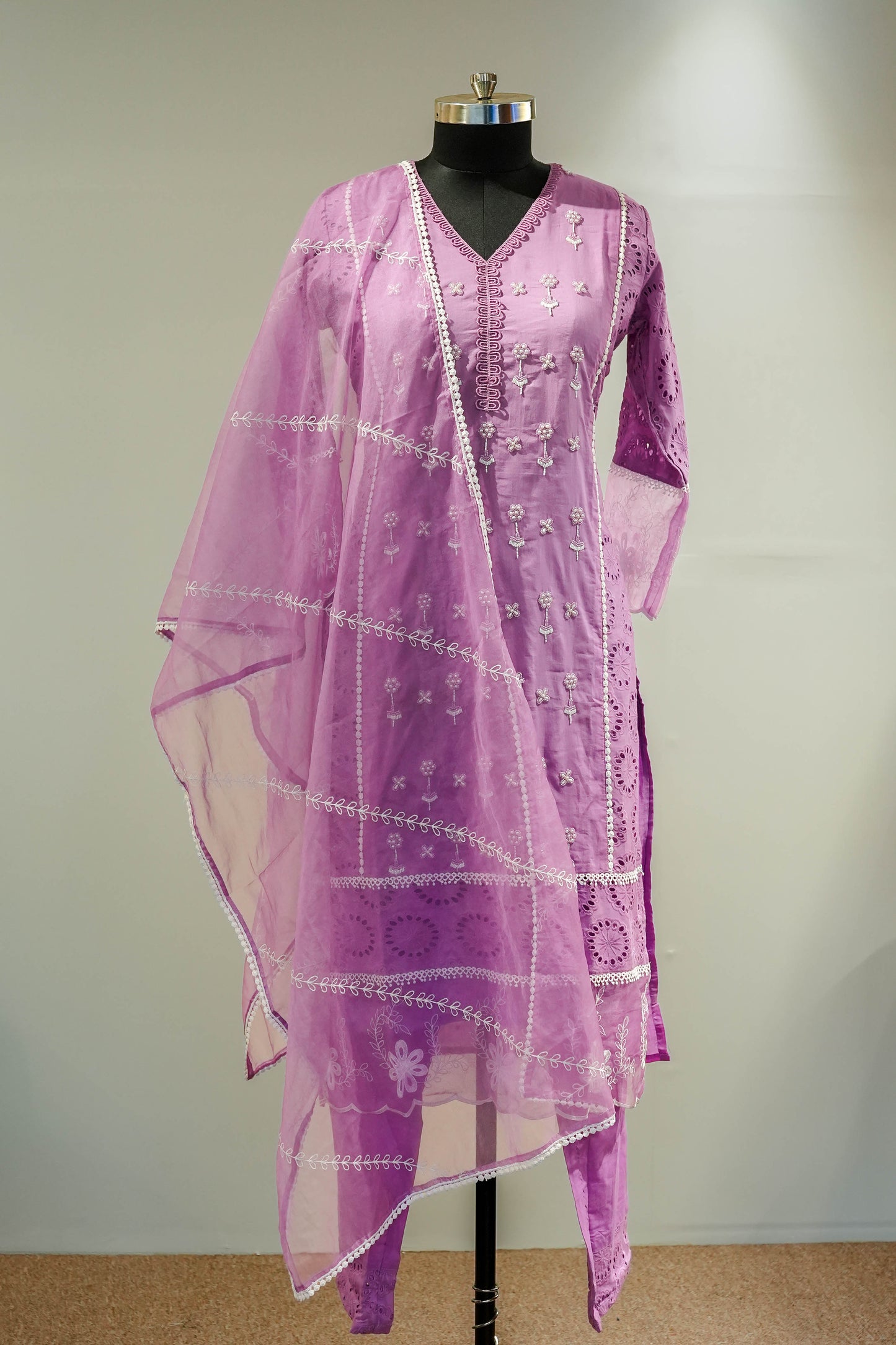 Mahika Schiffli Work Suit Set