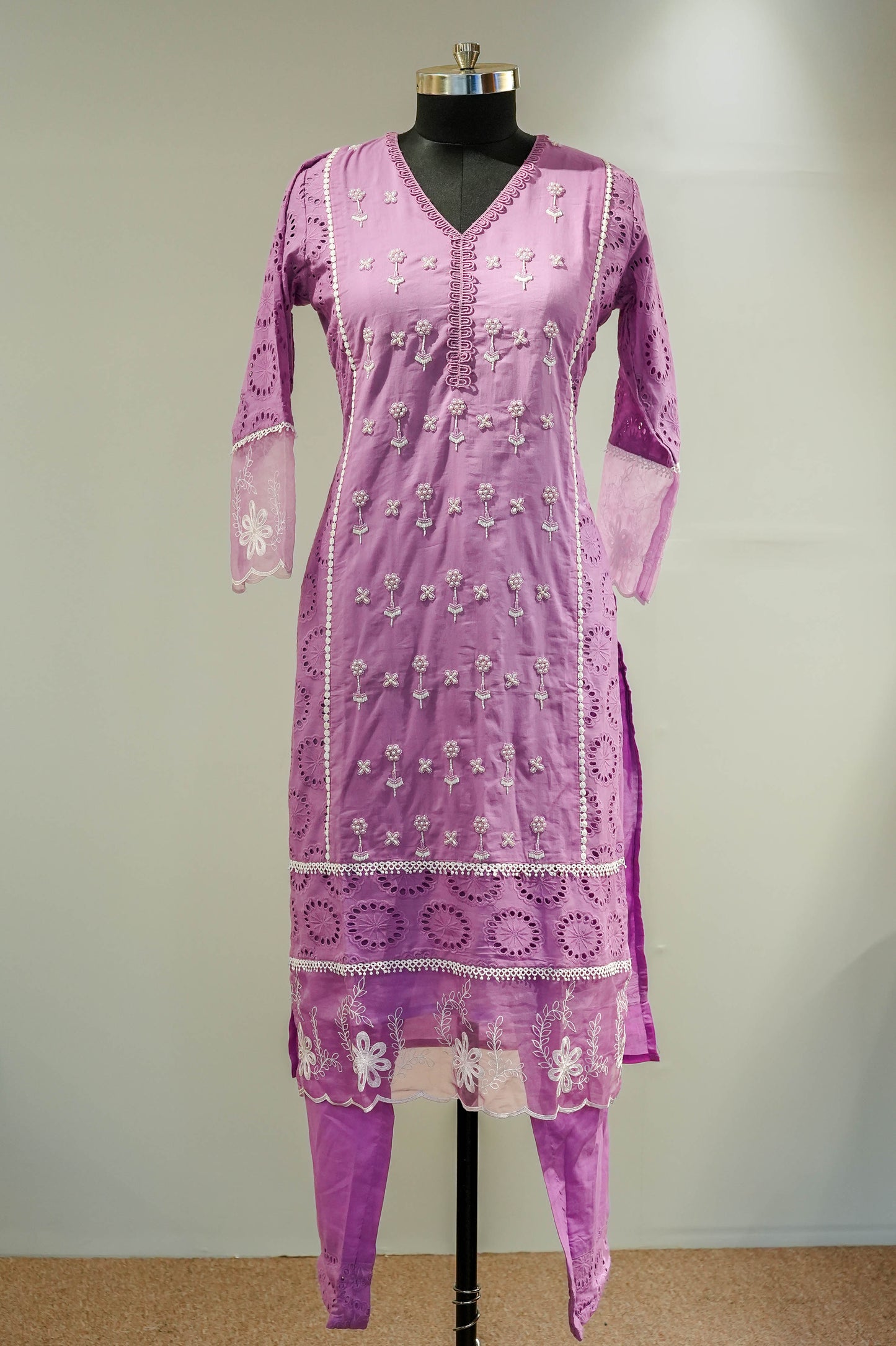 Mahika Schiffli Work Suit Set