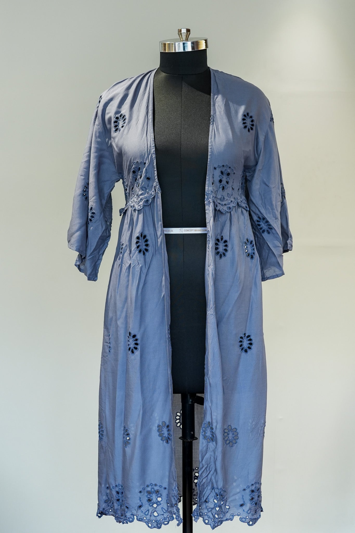 Blue Schiffli Work Cape