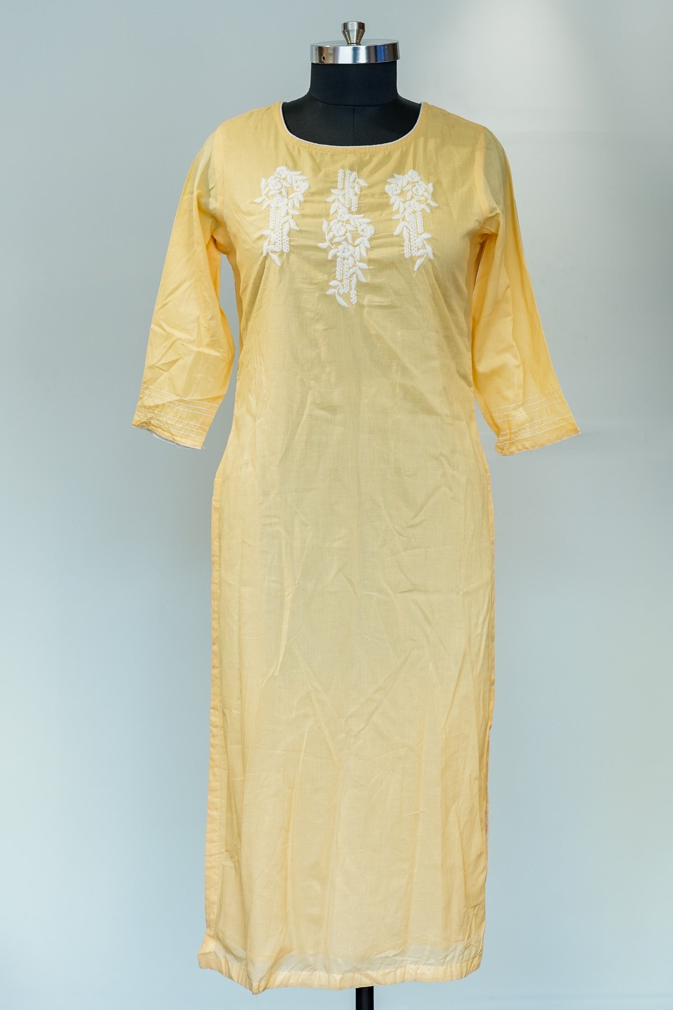 Yellow Straight Kurti